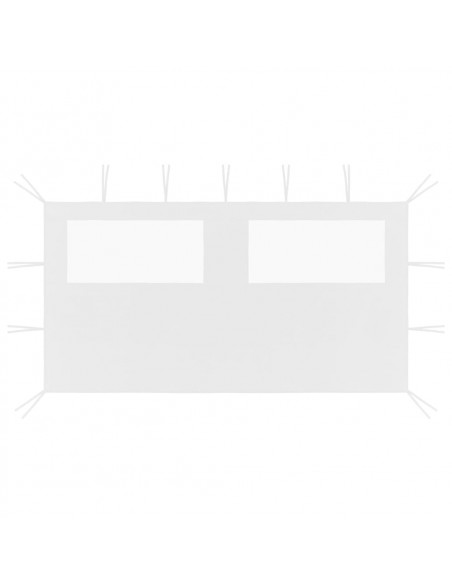 Parete con Finestre per Gazebo 4x2 m Bianca
