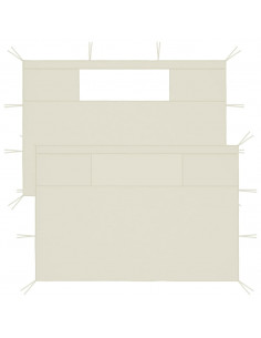 Pareti con Finestre per Gazebo 2 pz Crema 2