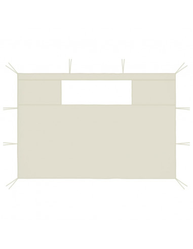 Pareti con Finestre per Gazebo 2 pz Crema