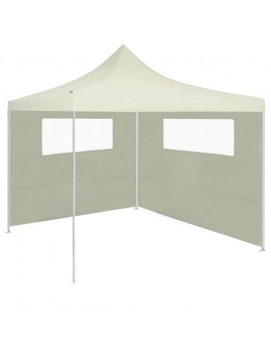 Pareti con Finestre per Gazebo 2 pz Crema