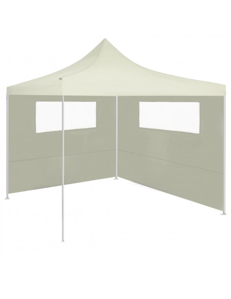 Pareti con Finestre per Gazebo 2 pz Crema
