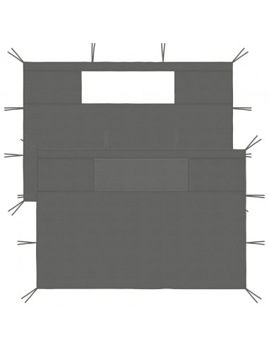 Pareti con Finestre per Gazebo 2 pz Antracite