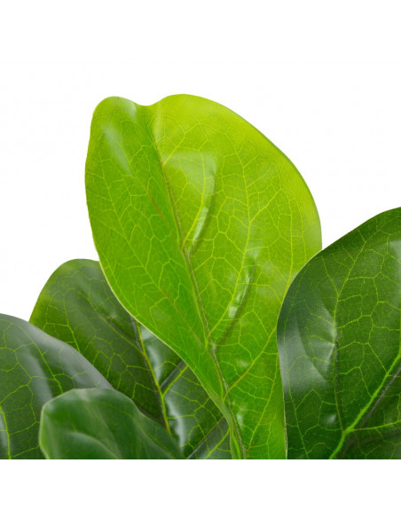 Pianta Artificiale di Ficus Lyrata con Vaso Verde 90 cm