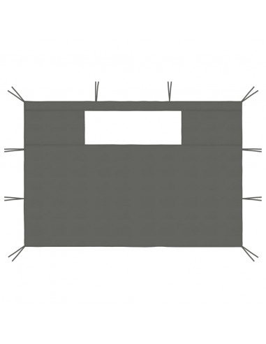 Pareti con Finestre per Gazebo 2 pz Antracite
