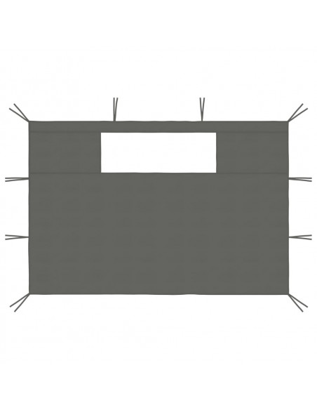 Pareti con Finestre per Gazebo 2 pz Antracite