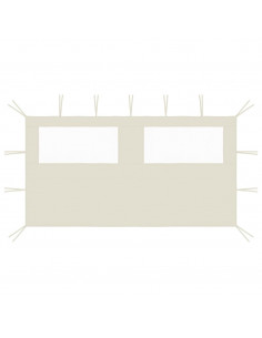 Parete con Finestre per Gazebo 4x2 m Crema 2