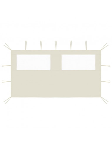Parete con Finestre per Gazebo 4x2 m Crema