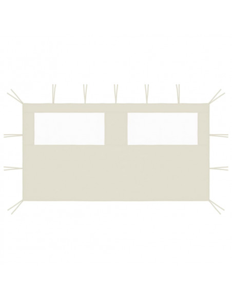 Parete con Finestre per Gazebo 4x2 m Crema