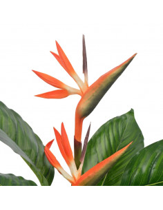 Strelitzia Artificiale con Vaso Rosso 100 cm 2