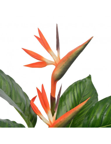 Strelitzia Artificiale con Vaso Rosso 100 cm