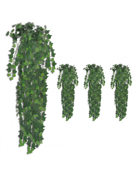 Foglie Artificiali di Edera 4 pz Verdi 90 cm