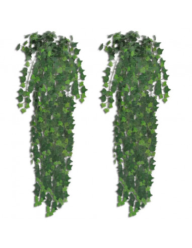 Foglie Artificiali di Edera 4 pz Verdi 90 cm