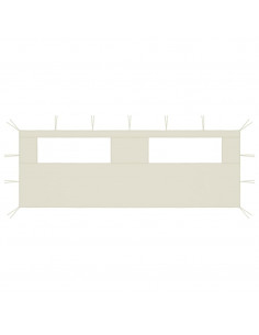 Parete con Finestre per Gazebo 6x2 m Crema 2