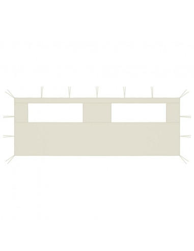 Parete con Finestre per Gazebo 6x2 m Crema
