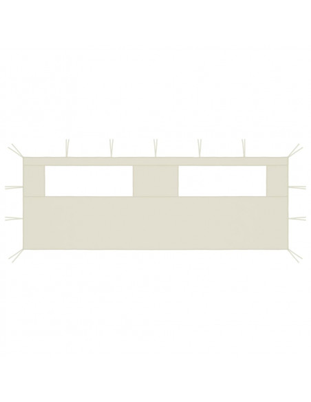 Parete con Finestre per Gazebo 6x2 m Crema