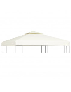 Telo di Ricambio per Gazebo 310g/m² Bianco Crema 3x3m 2
