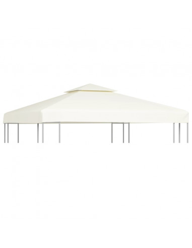 Telo di Ricambio per Gazebo 310g/m² Bianco Crema 3x3m