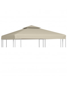 Telo di Ricambio per Gazebo 310g/m² Beige 3x3m 2