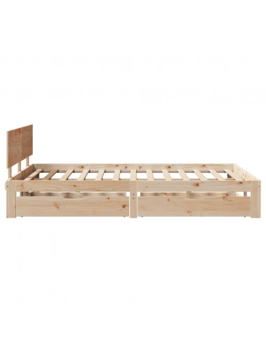 Giroletto con Cassetti 120x190 cm in Legno Massello di Pino