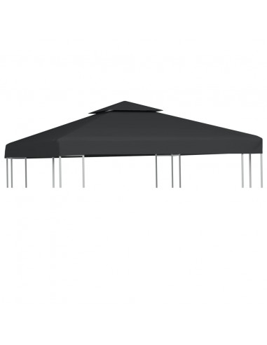 Telo di Ricambio per Gazebo 310g/m² Grigio Scuro 3x3m