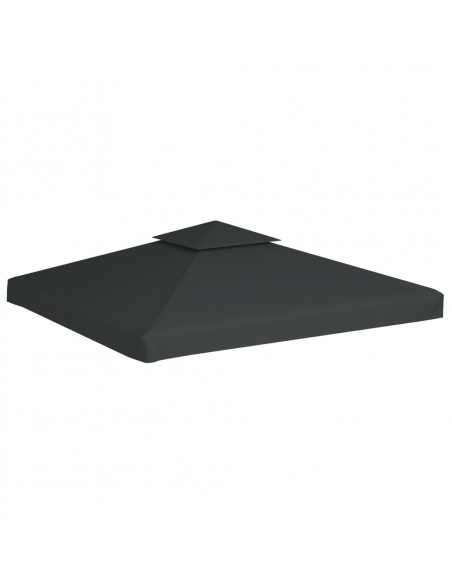 Telo di Ricambio per Gazebo 310g/m² Grigio Scuro 3x3m