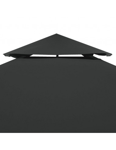 Telo di Ricambio per Gazebo 310g/m² Grigio Scuro 3x3m