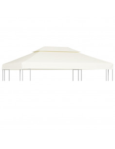 Telo di Ricambio per Gazebo 310g/m² Bianco Crema 3x4m 2