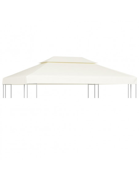 Telo di Ricambio per Gazebo 310g/m² Bianco Crema 3x4m