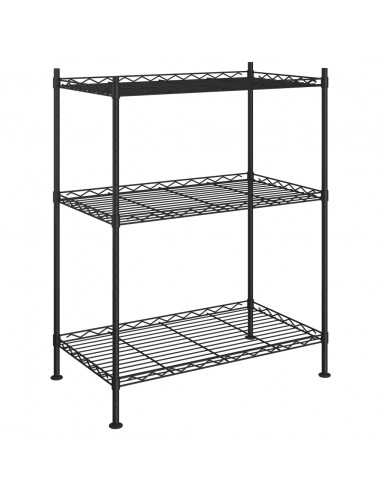 Scaffale a 3 Livelli 60x35x76 cm Nero 150 kg