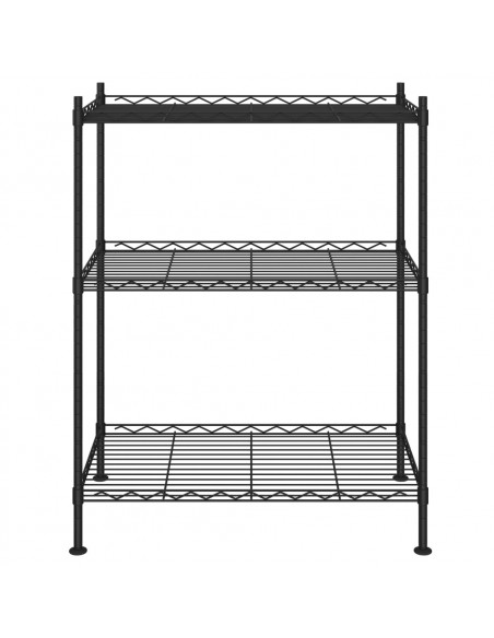Scaffale a 3 Livelli 60x35x76 cm Nero 150 kg