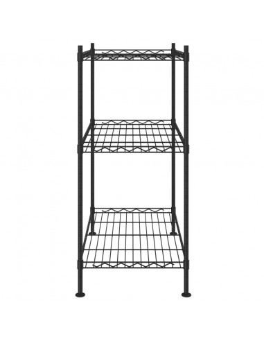 Scaffale a 3 Livelli 60x35x76 cm Nero 150 kg