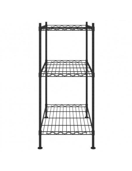 Scaffale a 3 Livelli 60x35x76 cm Nero 150 kg