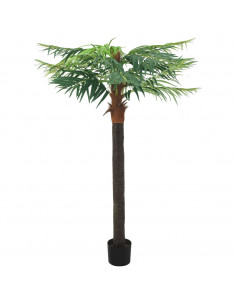 Palma di Phoenix Artificiale con Vaso 215 cm Verde 2