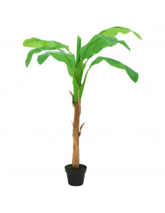 Albero di Banane Artificiale con Vaso 180 cm Verde 2