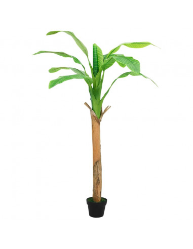 Albero di Banane Artificiale con Vaso 180 cm Verde