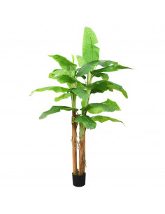 Albero di Banane Artificiale con Vaso 300 cm Verde 2