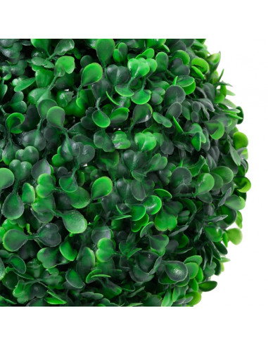 Pianta di Bosso Artificiale a Sfera con Vaso Verde 90 cm