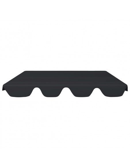 Baldacchino per Dondolo Giardino Nero 150/130x105/70 cm