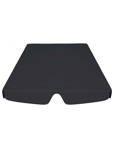 Baldacchino per Dondolo Giardino Nero 150/130x105/70 cm