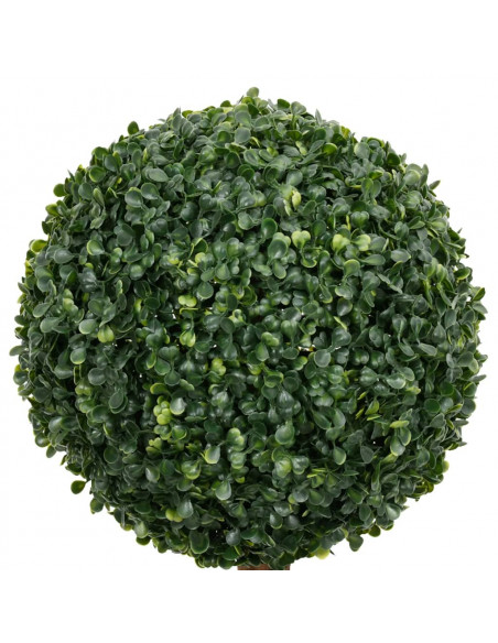Pianta di Bosso Artificiale a Sfera con Vaso Verde 119 cm