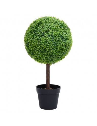 Pianta di Bosso Artificiale a Sfera con Vaso Verde 50 cm