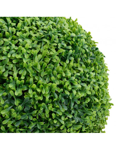 Pianta di Bosso Artificiale a Sfera con Vaso Verde 50 cm