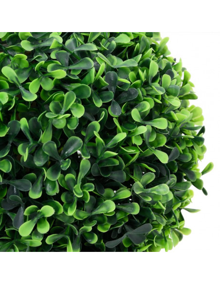 Piante di Bosso Artificiale 2 pz a Sfera con Vaso Verde 27 cm