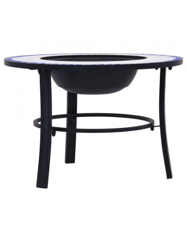 Braciere a Mosaico Blu e Bianco 68 cm in Ceramica