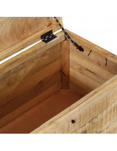Cassapanca in Legno Massello di Mango Ruvido 2