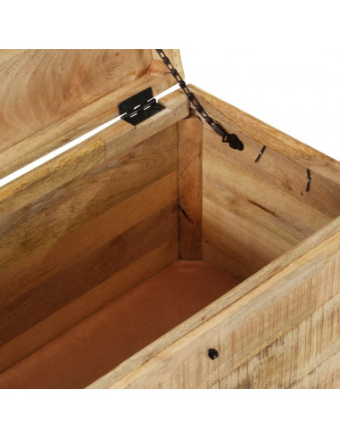 Cassapanca in Legno Massello di Mango Ruvido