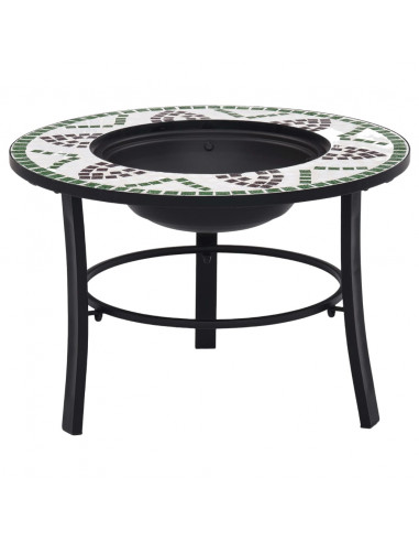 Braciere a Mosaico Verde 68 cm in Ceramica