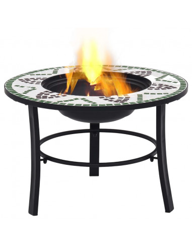 Braciere a Mosaico Verde 68 cm in Ceramica