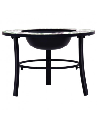 Braciere a Mosaico Verde 68 cm in Ceramica