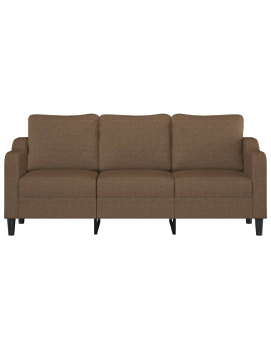 Divano a 3 Posti Marrone 180 cm in Tessuto